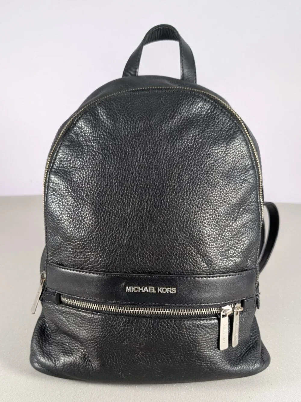 Michael Kors Rhea black pebbled leather backpack